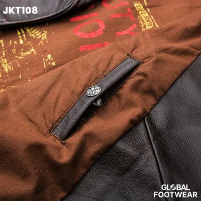 Heavy first layer cowhide tea core leather Jacket men's